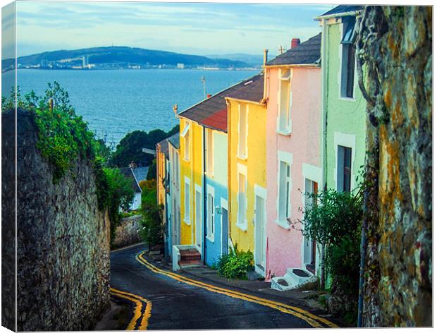Mumbles Cottages Swansea Canvas Print by Leighton Collins