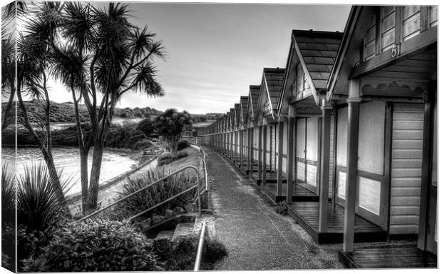 Langland Bay chalets Gower Canvas Print by Leighton Collins