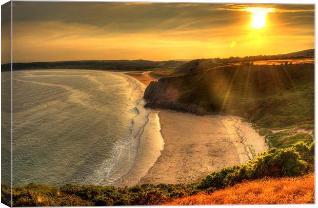 Tor Bay, Gower Canvas Print by Leighton Collins