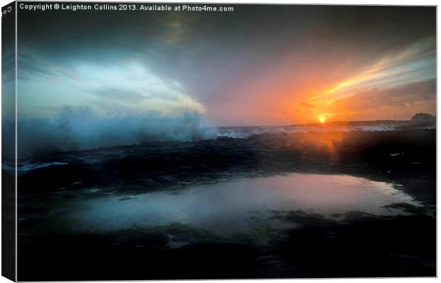 Sea storm sunset Canvas Print by Leighton Collins