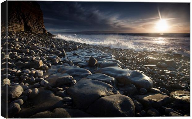 Nash Point sunset Canvas Print by Leighton Collins