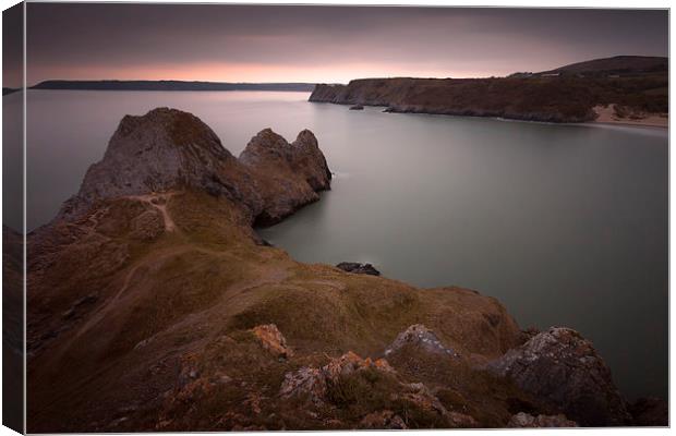 Three Cliffs Bay Gower Canvas Print by Leighton Collins