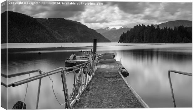 Comox Lake Jetty Canvas Print by Leighton Collins