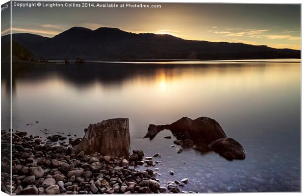 Comox lake sunset Canvas Print by Leighton Collins
