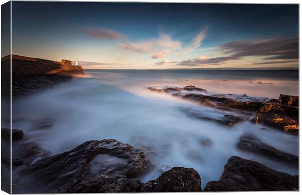  Porthcawl Rest Bay, pier and lighthouse Canvas Print by Leighton Collins