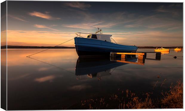  Loughor estuary boats Canvas Print by Leighton Collins