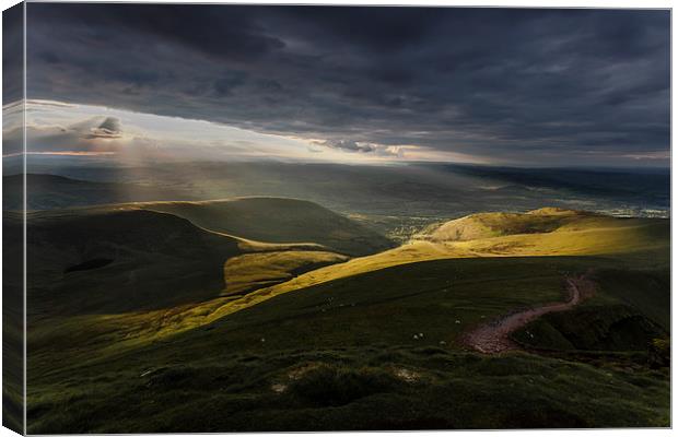  Under a cloud on Pen-y-fan Canvas Print by Leighton Collins