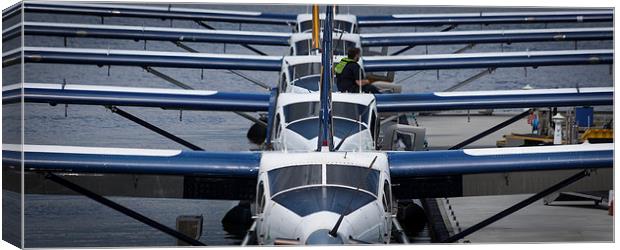  Seaplanes in a row Canvas Print by Leighton Collins