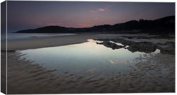 Langland bay low tide Canvas Print by Leighton Collins