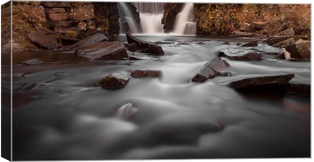  Penllergaer waterfall Swansea Canvas Print by Leighton Collins