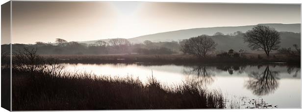  Early morning at Broad Pool North Gower Canvas Print by Leighton Collins