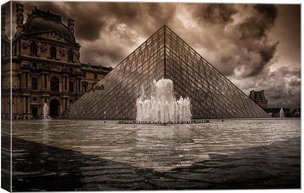 The Louvre Pyramid in Paris Canvas Print by Leighton Collins