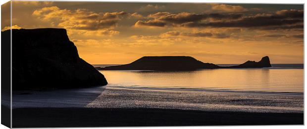  Sunset at Worm's head  Canvas Print by Leighton Collins