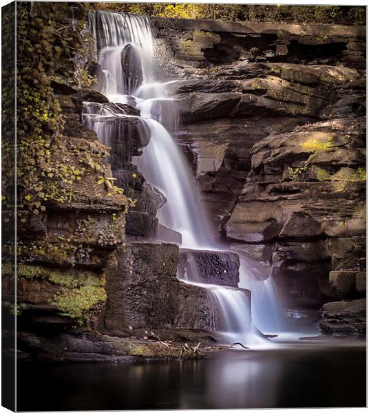 River Clydach waterfalls Canvas Print by Leighton Collins