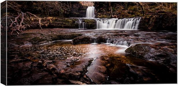  Sgwd Ddwli Isaf waterfalls South Wales Canvas Print by Leighton Collins