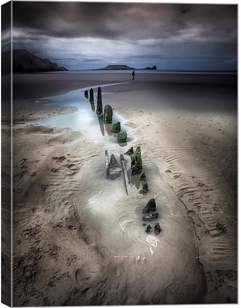  worms head rhossili bay Canvas Print by Leighton Collins