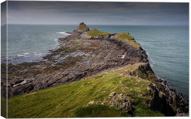  Worm's head on the Gower peninsular Canvas Print by Leighton Collins
