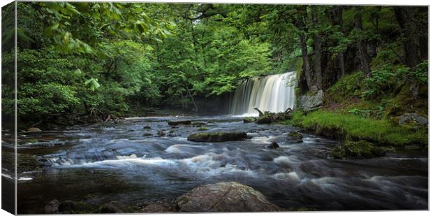  Sgwd Ddwli Uchaf waterfalls South Wales Canvas Print by Leighton Collins