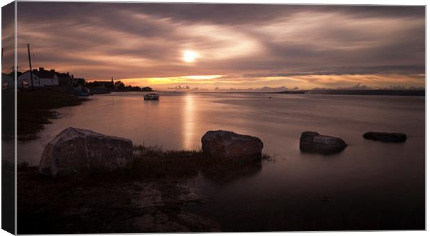  Loughor estuary sunset Canvas Print by Leighton Collins