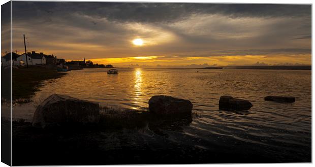  Penclawdd sunset Canvas Print by Leighton Collins