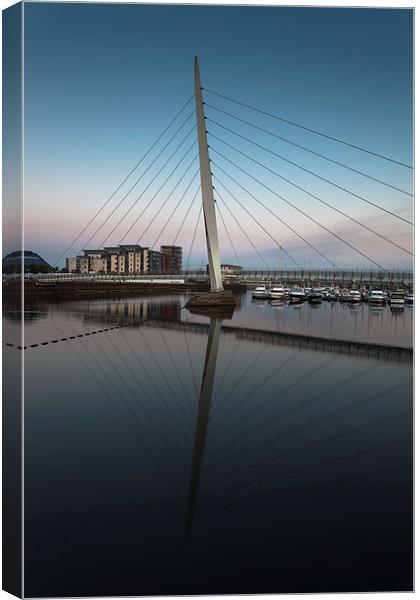  Swansea Millennium bridge  Canvas Print by Leighton Collins