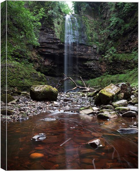   Henrhyd Falls Batcave Canvas Print by Leighton Collins