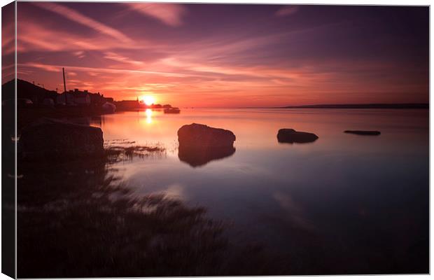  Loughor Estuary sunset Canvas Print by Leighton Collins