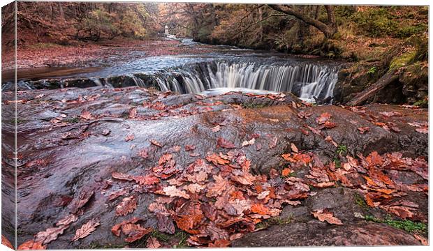  The horseshoe falls Sgwd y Bedol South Wales Canvas Print by Leighton Collins