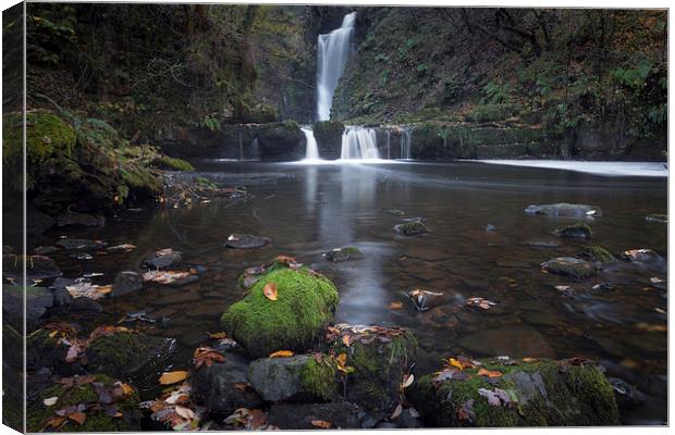  Sgwd Einion Gam Waterfall Country Canvas Print by Leighton Collins