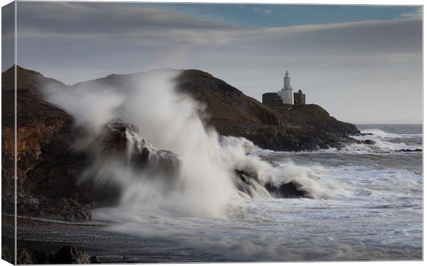  Storm Frank wave explosion Canvas Print by Leighton Collins