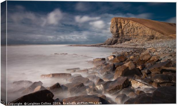 The Welsh Sphinx at Nash Point Canvas Print by Leighton Collins