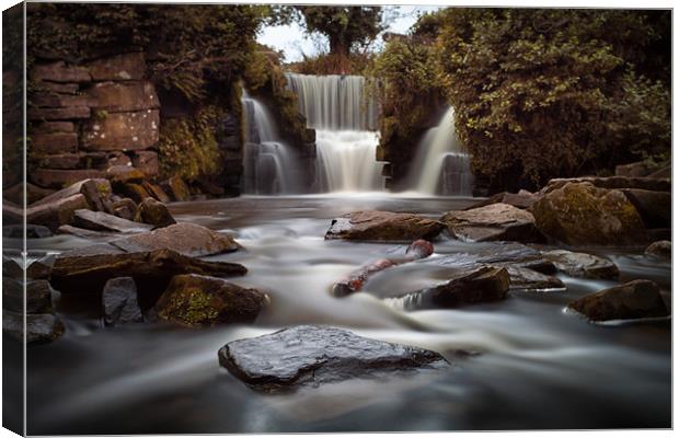 Penllergare waterfalls Canvas Print by Leighton Collins