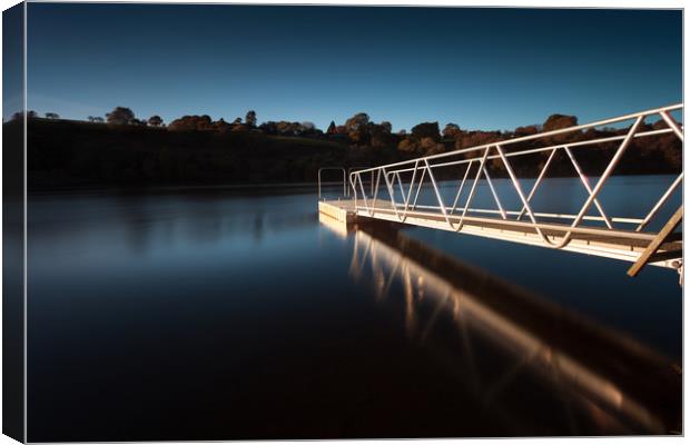 Lliw Valley Reservoir jetty Canvas Print by Leighton Collins