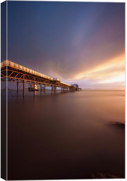 Daybreak at Mumbles pier Canvas Print by Leighton Collins