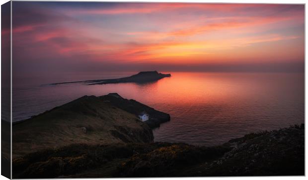 Worm's Head sunset Canvas Print by Leighton Collins