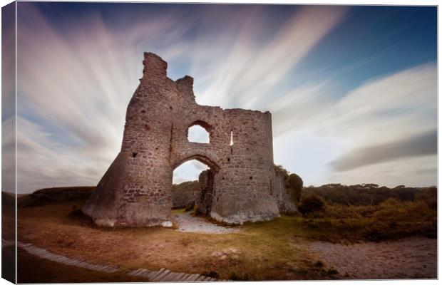 Pennard Castle ruins Canvas Print by Leighton Collins