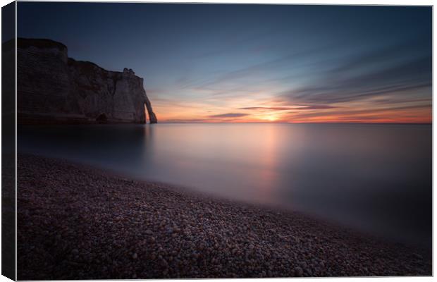 Sunset at Etretat Canvas Print by Leighton Collins