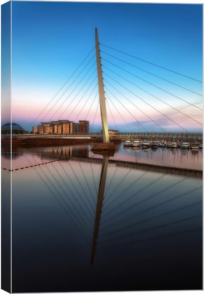 Swansea Millennium bridge  Canvas Print by Leighton Collins