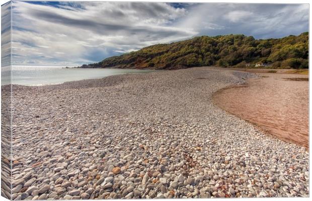 The pebbles of Pwll Du Bay Canvas Print by Leighton Collins