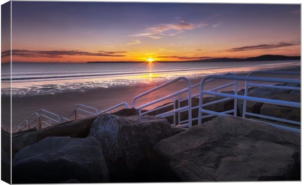 Aberavon beach sunset Canvas Print by Leighton Collins