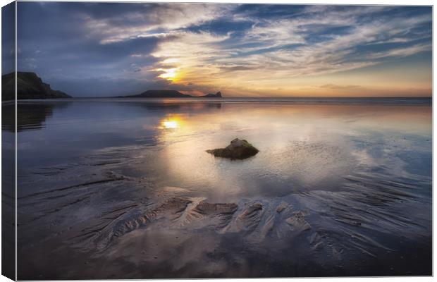 Worms Head rockpool Canvas Print by Leighton Collins