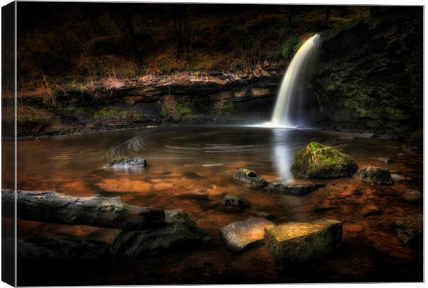 Sgwd Gwladus waterfall at Pontneddfechan Canvas Print by Leighton Collins
