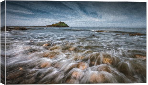 Worms Head on the Gower peninsula Canvas Print by Leighton Collins