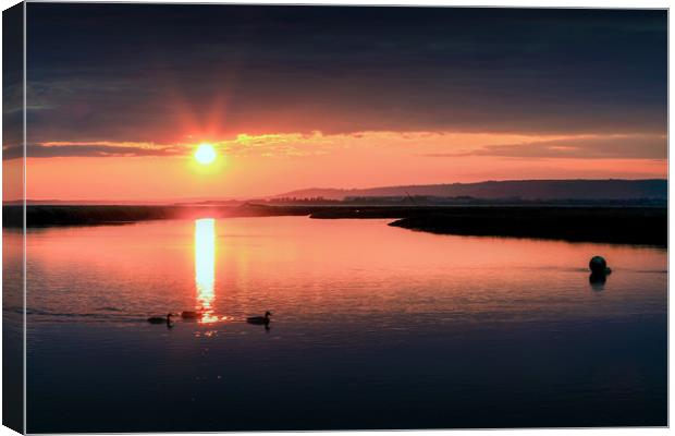 Penclawdd sunset Canvas Print by Leighton Collins