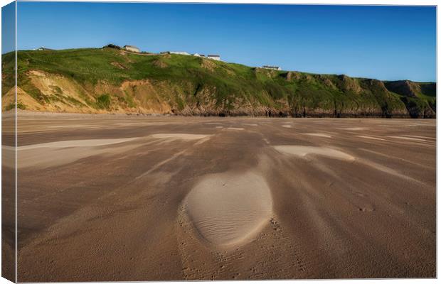 Windswept Rhossili Bay Canvas Print by Leighton Collins