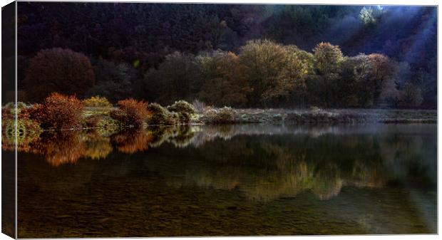 Autumn at Glynneath lakes Canvas Print by Leighton Collins