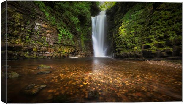 Waterfall at Sgwd Einion Gam Canvas Print by Leighton Collins