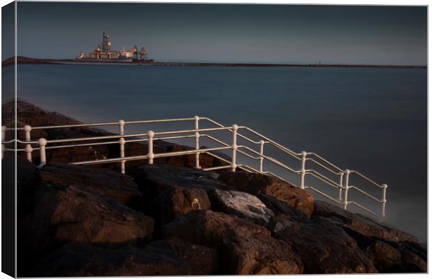 Aberavon beach handrail Canvas Print by Leighton Collins