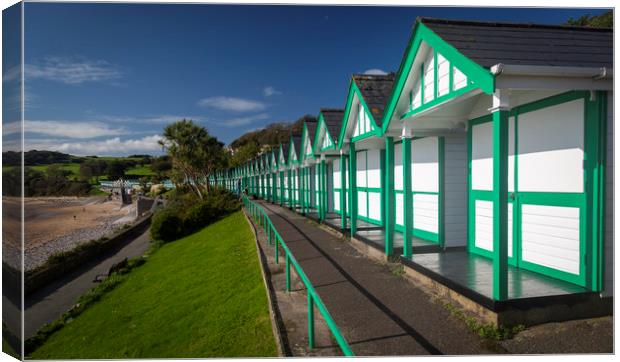 Langland Bay chalets Canvas Print by Leighton Collins