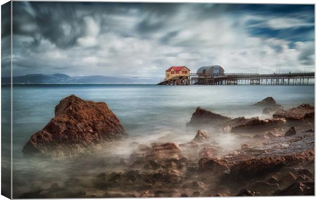 Mumbles pier in Swansea Canvas Print by Leighton Collins
